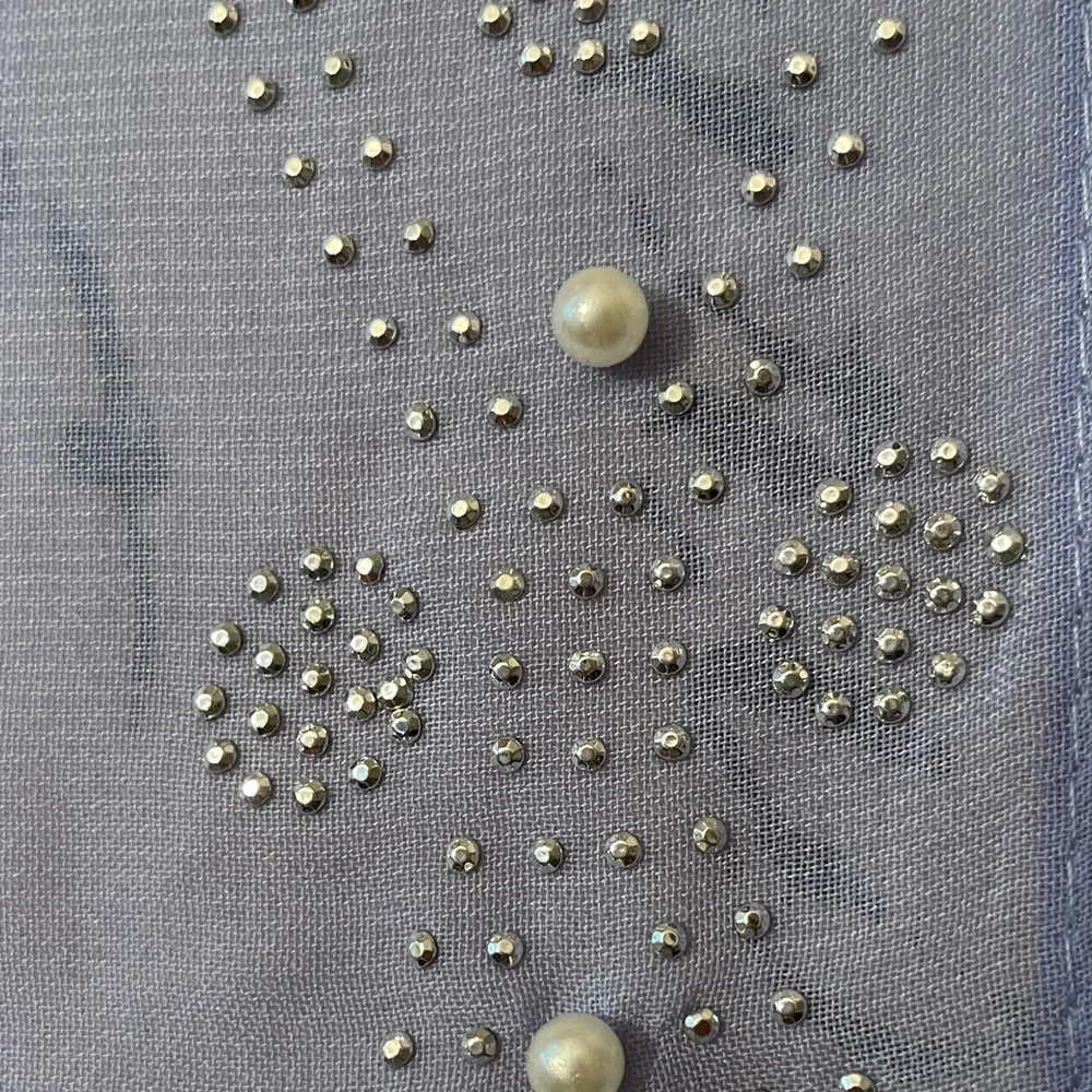 1212. Jessica McClintock Periwinkle Beaded Kimono/Bathing Suit Cover Up.